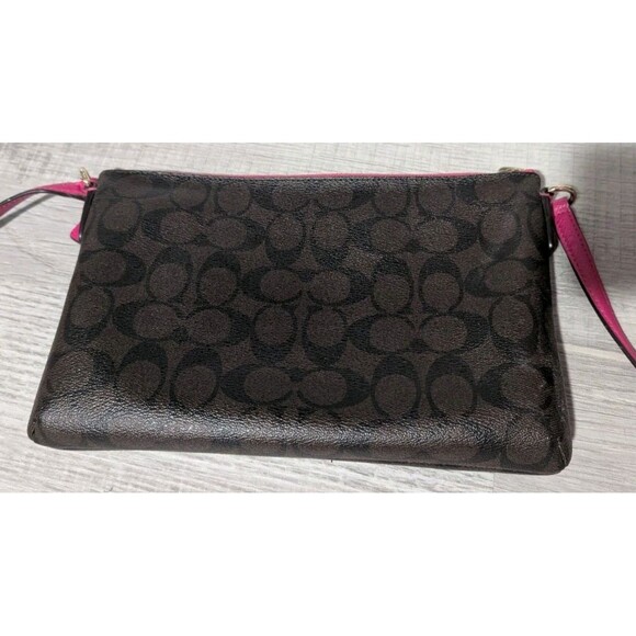 Coach Pop Crossbody Signature C w/ Wallet Brown & Ruby Pink - Picture 4 of 16